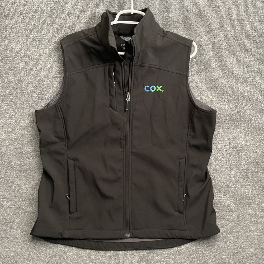Cox Internet Trimark Vest Jacket Women's Sz XL Black Pockets